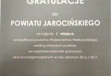 dyplom dla Powiatu jarocińskiego